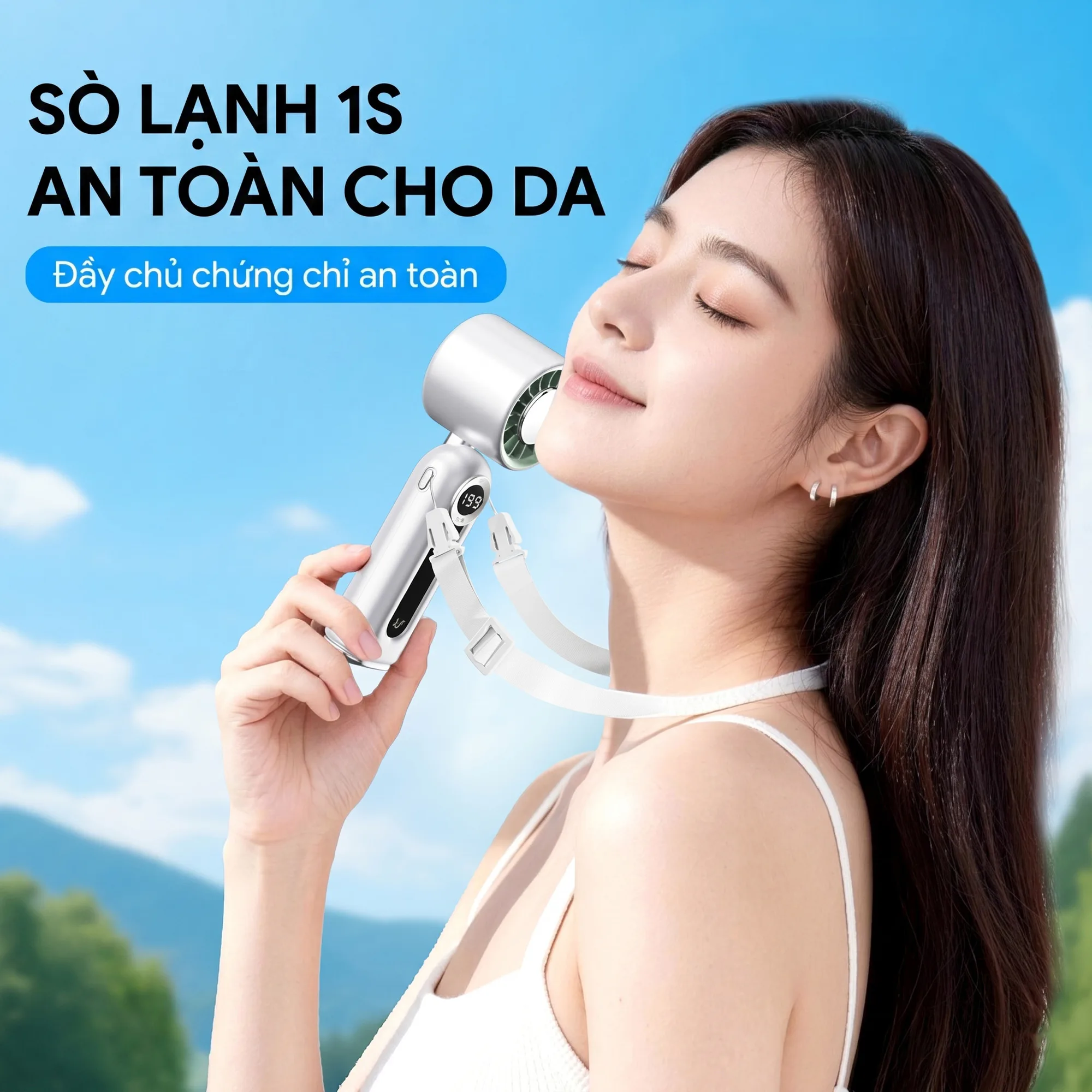 Quạt cầm tay mini sò lạnh Doni Sofa ICE dung lượng 4000mAh 199 cấp độ