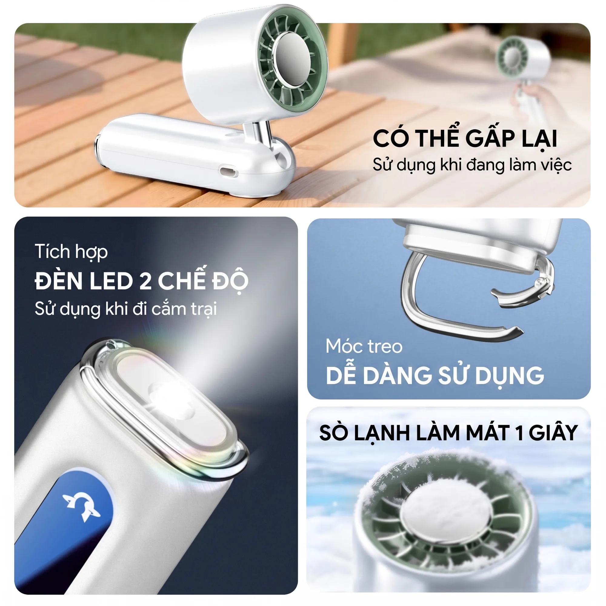 Quạt cầm tay mini sò lạnh Doni Sofa ICE dung lượng 4000mAh 199 cấp độ