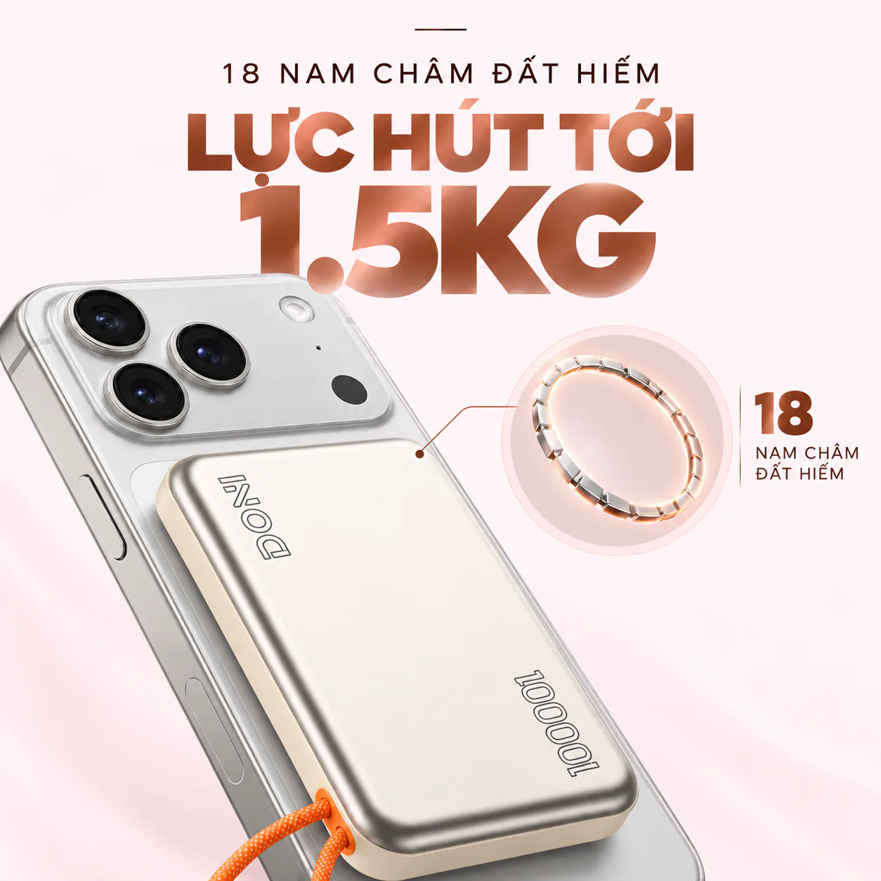 Sạc dự phòng không dây Doni Maggo 10000 mAh sang trọng