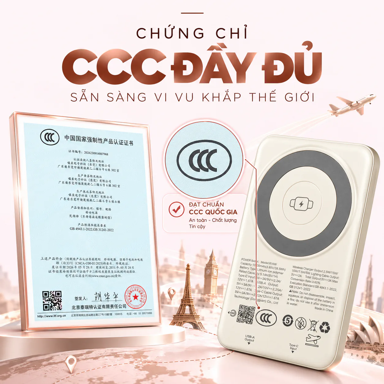 Sạc dự phòng không dây Doni Maggo 10000 mAh sang trọng